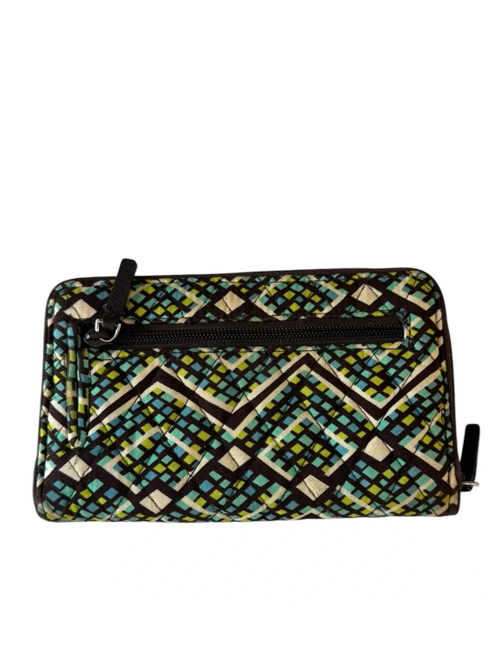 Vera Bradley Rain Forest RFID Turn Lock Wallet Quilted Zip Around